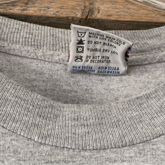 Men’s 2XL Vintage BAYSIDE LINEMAN Electrical Pole Work T-Shirt Gray Heather USA - Picture 5 of 11